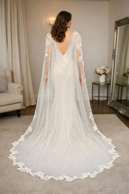 9 velos de novia originales.Velo Watteau